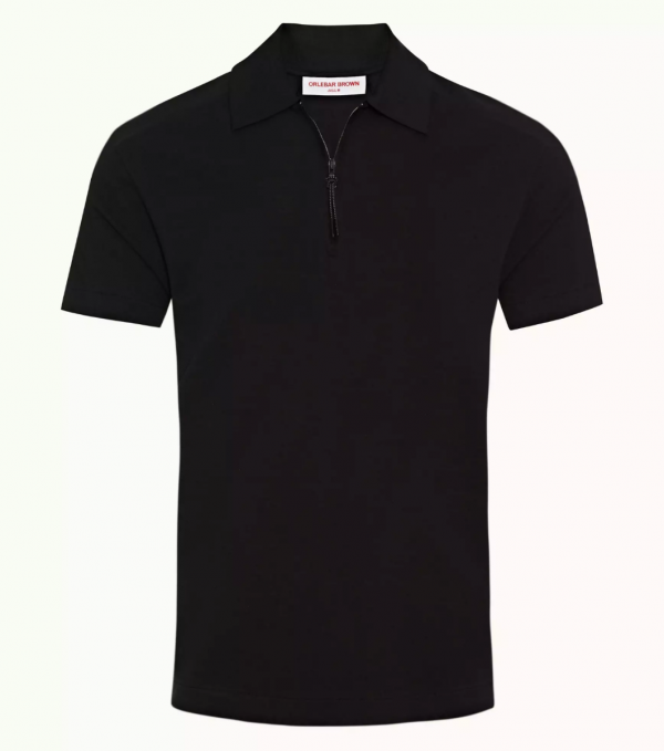 ORLEBAR BROWN CLASSIC FIT ICE WOOL POLO Black 
