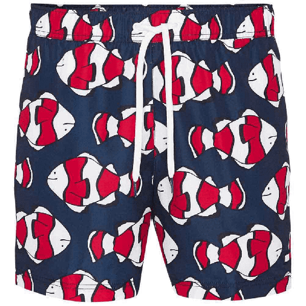 tommy hilfiger print fishes red navy